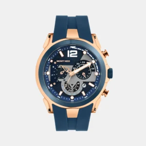 Mont Neo Men Quartz Blue Dial Chronograph Silicone Watch G1059C-P350