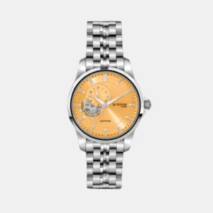Britime Men Automatic Yellow Dial Analog Metal Watch 166-M11301