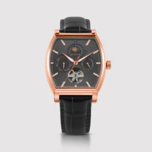 Britime Galaxy Men Automatic Black Dial Multi-Function Leather Watch 985-L30406