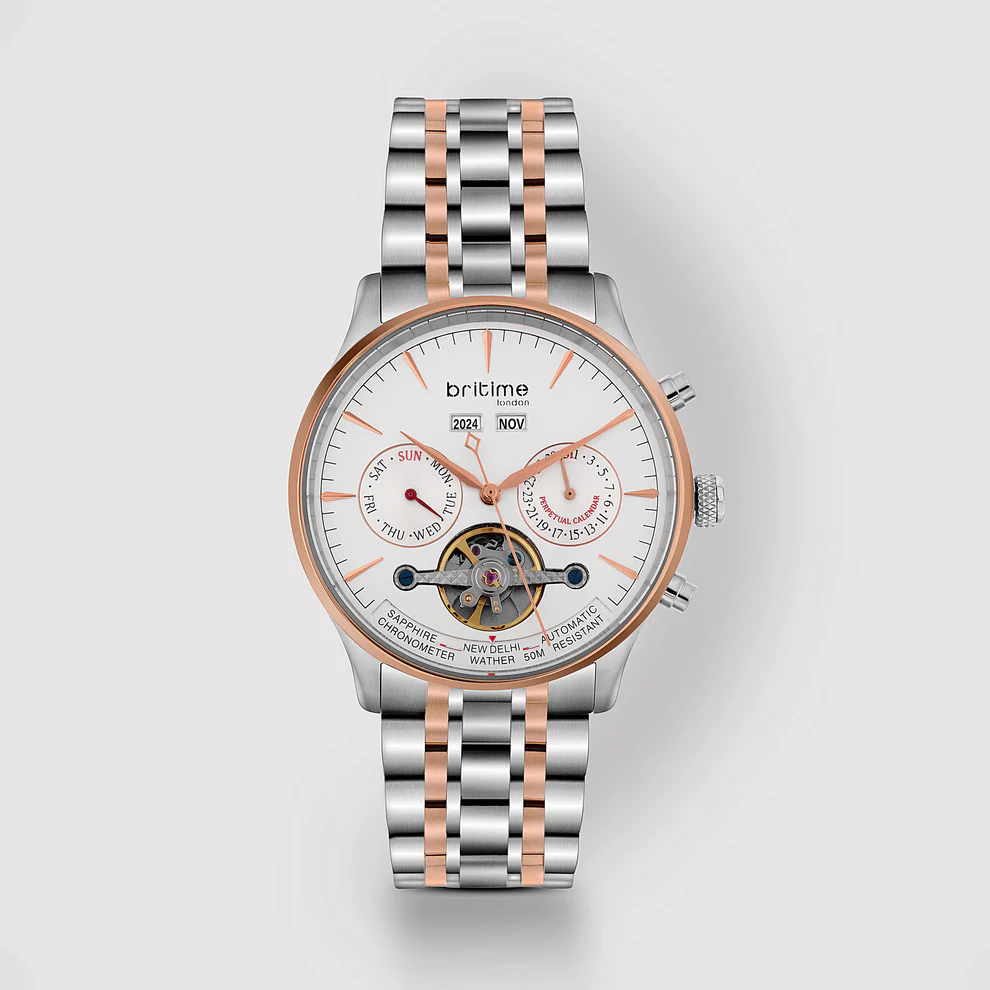 Britime Celestial Men Automatic Silver Dial Multi-Function Stainless steel Watch 867-M30305