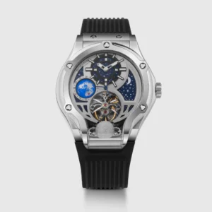 Britime Asteroid Men Automatic Silver Dial Multi-Function Silicon Watch 777-P10306