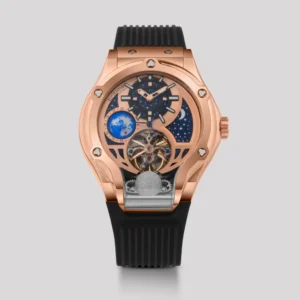 Britime Asteroid Men Automatic Rose Gold Dial Multi-Function Silicone Watch 777-P30706