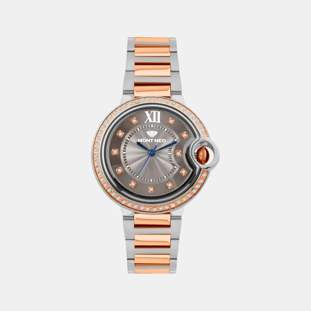 Mont Neo Women Quartz Grey Dial Analog Metal Watch 4510B-M1315