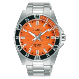 Alba AG8L93X1 Bright Orange Ripple Dial Watch