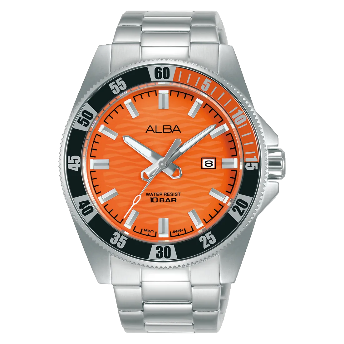 Alba AG8L93X1 Bright Orange Ripple Dial Watch