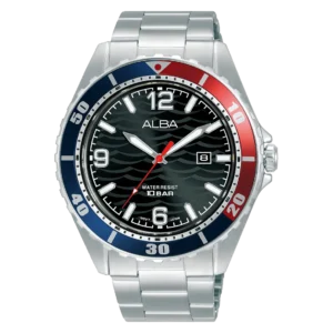 Alba Black Ripple Patterned Dial- AG8N45X1