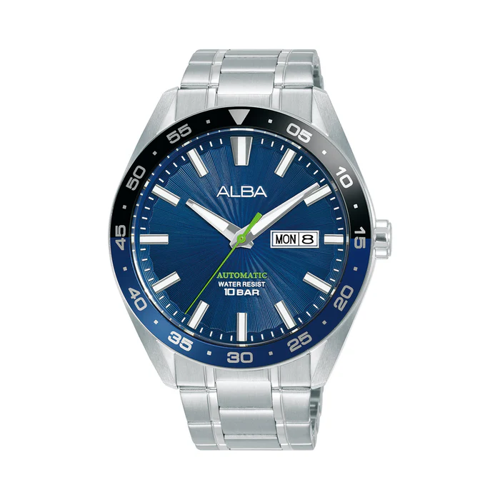 Alba Blue Patterned Dial Automatic Watch-A3B003X1
