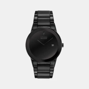 Axiom Eco-Drive Men's Black Analog Stainless Steel Watch AU1065-58E