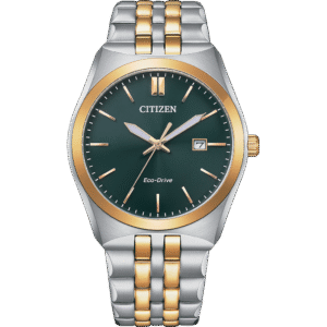Eco-Drive Men Green Dial Analog Stainless Steel Watch BM7339-89X