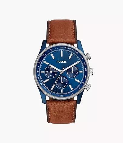 FOSSIL Sullivan Multifunction Brown Leather Watch
