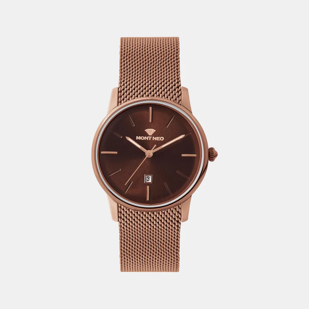 Mont Neo Women Quartz Brown Dial Analog Mesh Watch L1052E-B6606