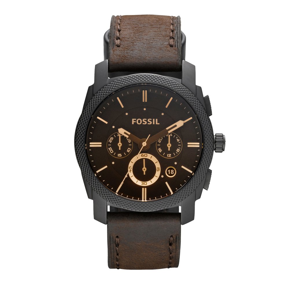 Fossil Mens Chronograph Leather Watch - FS4656I